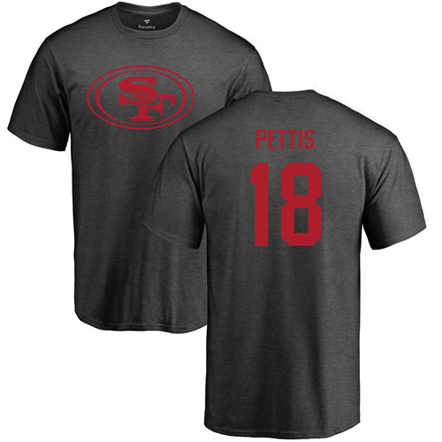 Men San Francisco 49ers Ash Dante Pettis One Color #18 NFL T Shirt->san francisco 49ers->NFL Jersey